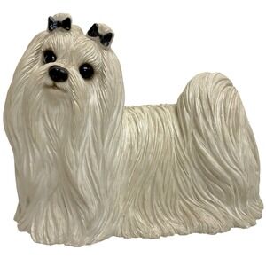 Vintage 1987 Sandicast Original By Sandra Brue Maltese Dog Statue Figurine USA